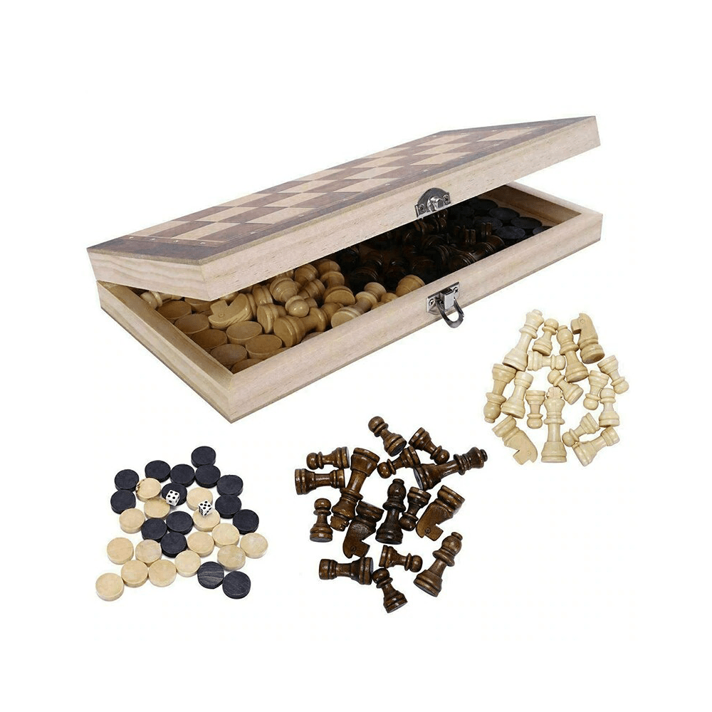 Test du set de jeux en bois Lingle Deluxe : échecs, backgammon et dames