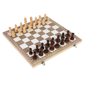 Plateau de jeux 3 en 1 : échecs, dame, backgammon