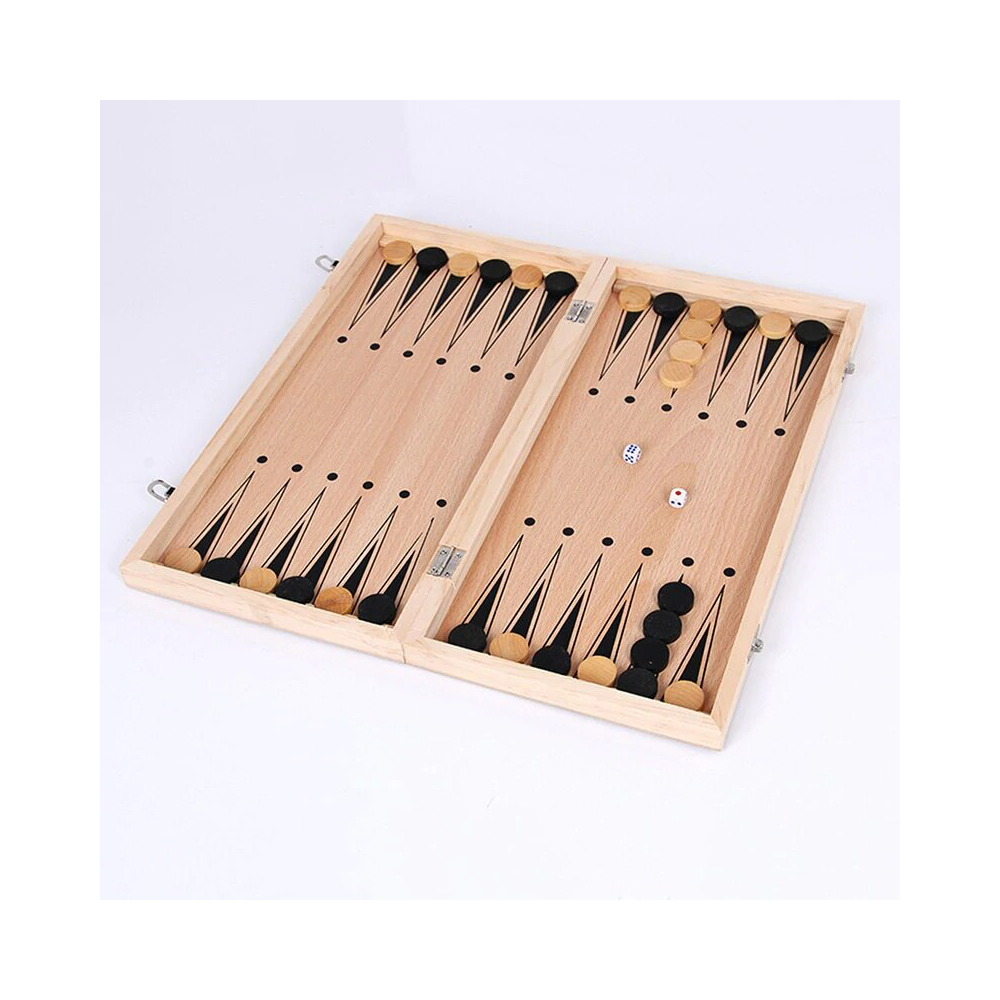 Jeu D'Échecs, 3 En 1 Échiquier En Bois Portable, Échecs, Dames, Backgammon, Échiquier Pliable