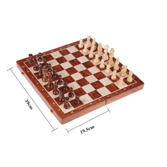 mesures du plateau d'échecs en bois traditionnel