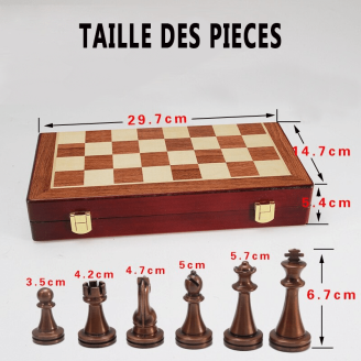 mesure du jeu d'échecs coffret