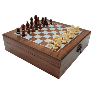Malette de jeux d'échecs couleur bois