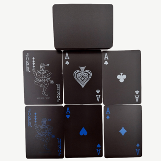 jeu de cartes indechirables en PVC noir