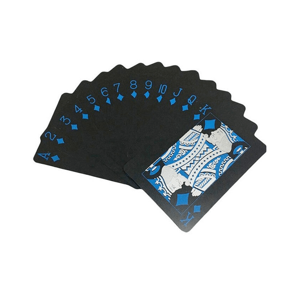 Generisch Jeu De 54 Cartes à Jouer En Plastique Noir – Imperméable Et étanche – Design Black Diamond