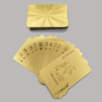 Jeu de cartes dorées plastiques