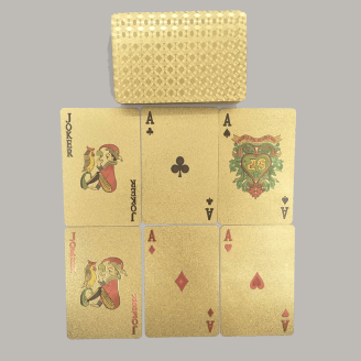 54 cartes de poker dorées, rouges et noires
