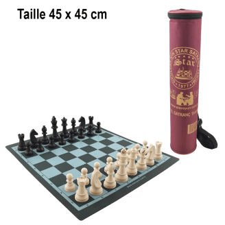 Jeu d'échecs enroulé rouge de 45 x 45 cm